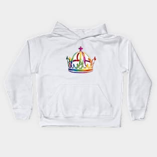 Colorful Crown Silhouette Pride Design No. 495 Kids Hoodie